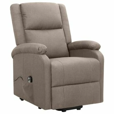 VidaXL Fauteuil inclinable Taupe Tissu 4 VidaXL Fauteuil inclinable Taupe Tissu – Image 2