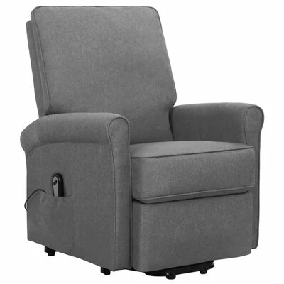 VidaXL Fauteuil inclinable Gris clair Tissu 4 VidaXL Fauteuil inclinable Gris clair Tissu – Image 2