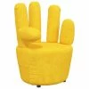 VidaXL Chaise en forme de main Jaune moutarde Velours