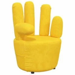 VidaXL Chaise en forme de main Jaune moutarde Velours
