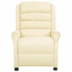 VidaXL Fauteuil inclinable Crème Similicuir 9 VidaXL Fauteuil inclinable Crème Similicuir -Fauteuils Soldes image 2 338825