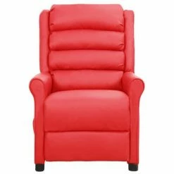 VidaXL Chaise inclinable Rouge Similicuir -Fauteuils Soldes image 2 338827