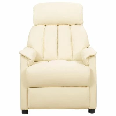 VidaXL Fauteuil inclinable Crème Similicuir 4 VidaXL Fauteuil inclinable Crème Similicuir – Image 2