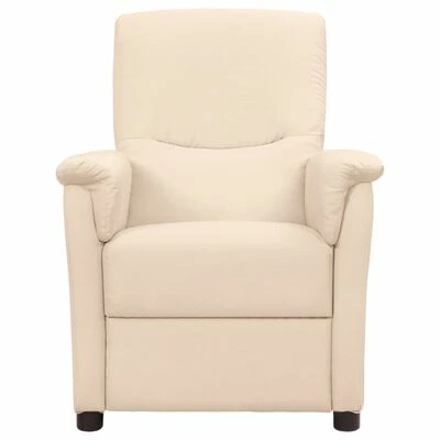 VidaXL Fauteuil inclinable Crème Tissu 4 VidaXL Fauteuil inclinable Crème Tissu – Image 2