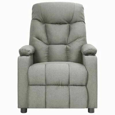VidaXL Fauteuil inclinable Gris clair Tissu 4 VidaXL Fauteuil inclinable Gris clair Tissu – Image 2