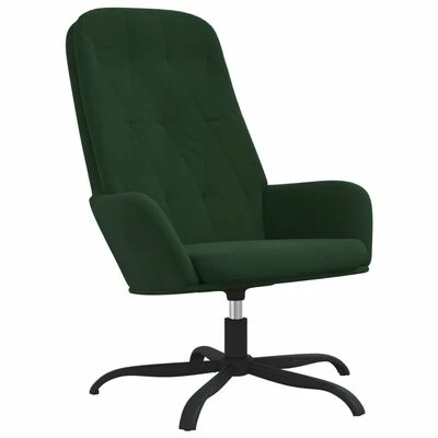VidaXL Chaise de relaxation Vert foncé Velours 3 VidaXL Chaise de relaxation Vert foncé Velours