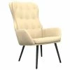 VidaXL Chaise de relaxation Blanc crème Velours