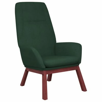 VidaXL Chaise de relaxation Vert foncé Tissu 3 VidaXL Chaise de relaxation Vert foncé Tissu