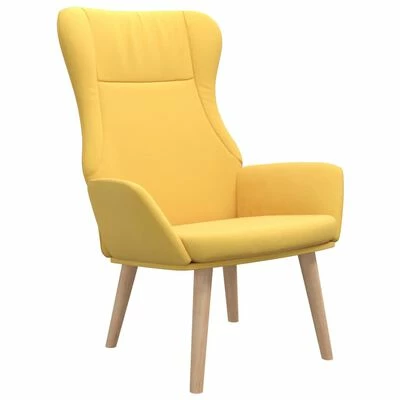VidaXL Chaise de relaxation Jaune moutarde Tissu 3 VidaXL Chaise de relaxation Jaune moutarde Tissu