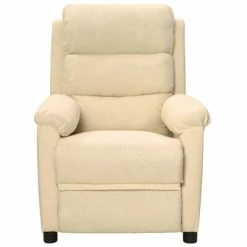 VidaXL Fauteuil inclinable Crème Tissu -Fauteuils Soldes image 2 342348
