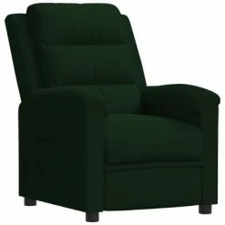 VidaXL Fauteuil inclinable Vert foncé Velours