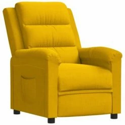 VidaXL Fauteuil inclinable Jaune Velours