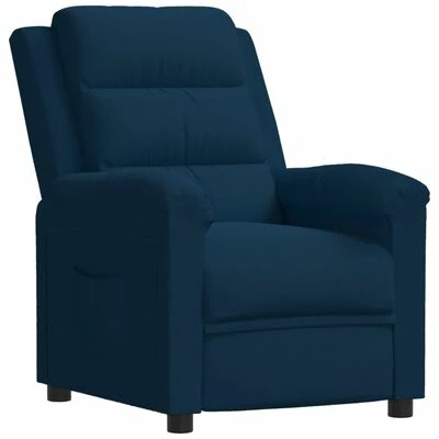 VidaXL Fauteuil inclinable Bleu Velours 3 VidaXL Fauteuil inclinable Bleu Velours