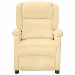 VidaXL Fauteuil inclinable Crème Velours -Fauteuils Soldes image 2 342408