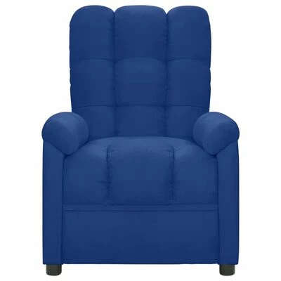 VidaXL Fauteuil inclinable Bleu Tissu 4 VidaXL Fauteuil inclinable Bleu Tissu – Image 2