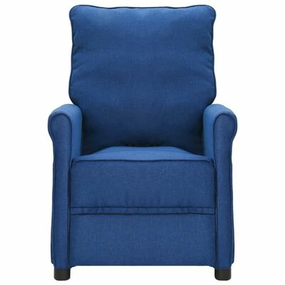 VidaXL Fauteuil inclinable Bleu Tissu 4 VidaXL Fauteuil inclinable Bleu Tissu – Image 2