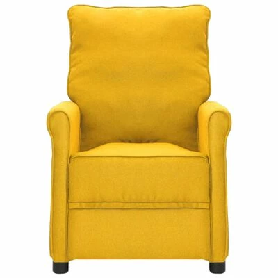 VidaXL Fauteuil inclinable Jaune Tissu 4 VidaXL Fauteuil inclinable Jaune Tissu – Image 2