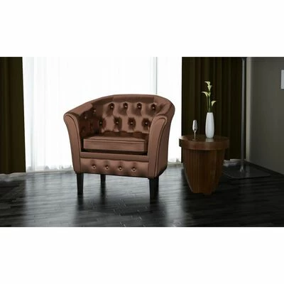 VidaXL Fauteuil Marron Similicuir 4 VidaXL Fauteuil Marron Similicuir – Image 2