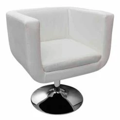 VidaXL Chaises de bar 2 pcs Blanc Similicuir -Fauteuils Soldes image 3 160439