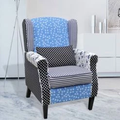 VidaXL Fauteuil avec design de patchwork Tissu 10 VidaXL Fauteuil avec design de patchwork Tissu -Fauteuils Soldes image 3 240882