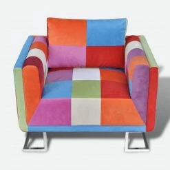 VidaXL Fauteuil cube avec design de patchwork Chrome Tissu 10 VidaXL Fauteuil cube avec design de patchwork Chrome Tissu -Fauteuils Soldes image 3 240895
