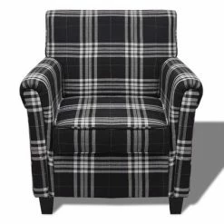 VidaXL Fauteuil avec coussin Noir Tissu -Fauteuils Soldes image 3 240977