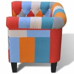 VidaXL Fauteuil avec design de patchwork Tissu -Fauteuils Soldes image 3 241027