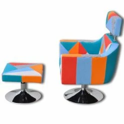VidaXL Fauteuil TV avec design de patchwork Tissu -Fauteuils Soldes image 3 241028