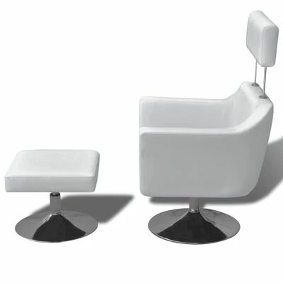 VidaXL Fauteuil TV Blanc Similicuir 5 VidaXL Fauteuil TV Blanc Similicuir – Image 3