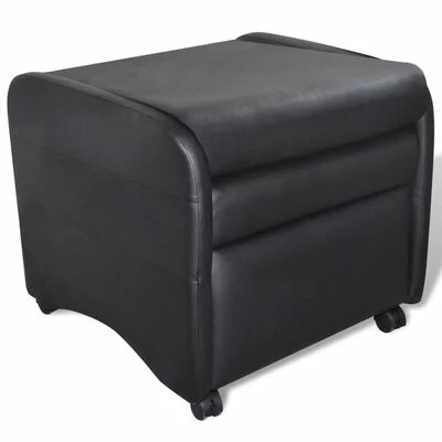 VidaXL Fauteuil pliable Noir Similicuir 5 VidaXL Fauteuil pliable Noir Similicuir – Image 3