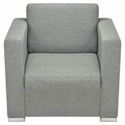 VidaXL Fauteuil Gris clair Tissu 9 VidaXL Fauteuil Gris clair Tissu -Fauteuils Soldes image 3 243579