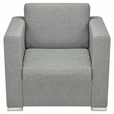 VidaXL Fauteuil Gris clair Tissu 4 VidaXL Fauteuil Gris clair Tissu – Image 3