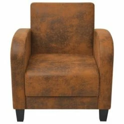 VidaXL Fauteuil Marron Similicuir daim -Fauteuils Soldes image 3 243588