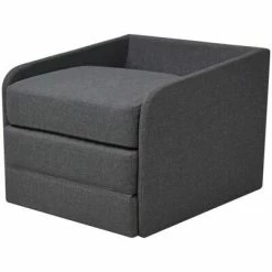 VidaXL Fauteuil convertible Gris foncé Tissu -Fauteuils Soldes image 3 243649