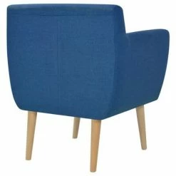 VidaXL Fauteuil Bleu Tissu -Fauteuils Soldes image 3 244067