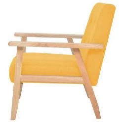 VidaXL Fauteuil Jaune Tissu -Fauteuils Soldes image 3 244657