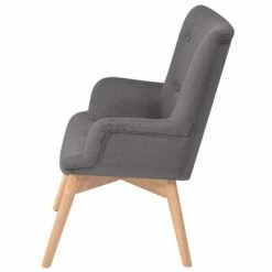 VidaXL Fauteuil avec repose-pied Gris Tissu -Fauteuils Soldes image 3 244662