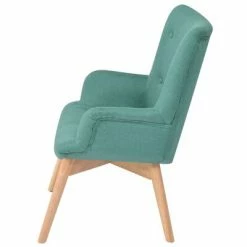 VidaXL Fauteuil avec repose-pied Vert Tissu -Fauteuils Soldes image 3 244665