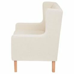 VidaXL Fauteuil Blanc crème Tissu -Fauteuils Soldes image 3 245449