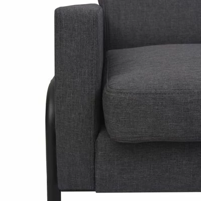VidaXL Fauteuil Gris foncé Acier et tissu 5 VidaXL Fauteuil Gris foncé Acier et tissu – Image 3