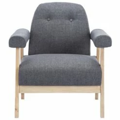 VidaXL Fauteuil Gris foncé Tissu -Fauteuils Soldes image 3 246645