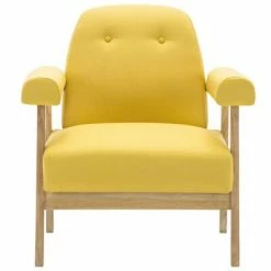 VidaXL Fauteuil Jaune Tissu -Fauteuils Soldes image 3 246651