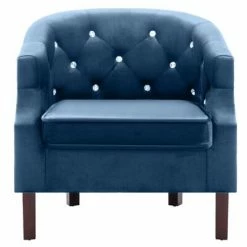 VidaXL Fauteuil Bleu Velours 10 VidaXL Fauteuil Bleu Velours -Fauteuils Soldes image 3 247008