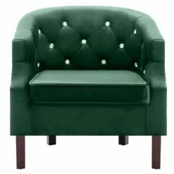 VidaXL Fauteuil Vert Velours -Fauteuils Soldes image 3 247011