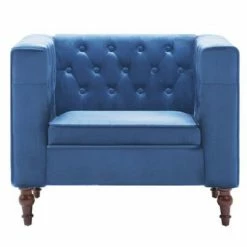 VidaXL Fauteuil Bleu Velours -Fauteuils Soldes image 3 247013