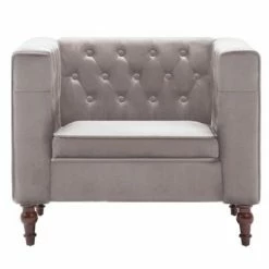 VidaXL Fauteuil Gris Velours -Fauteuils Soldes image 3 247014