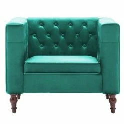 VidaXL Fauteuil Vert Velours -Fauteuils Soldes image 3 247016