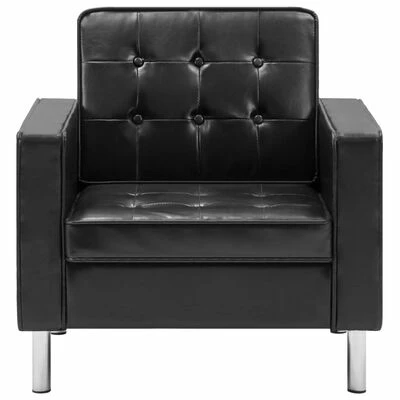 VidaXL Fauteuil Noir Similicuir 5 VidaXL Fauteuil Noir Similicuir – Image 3