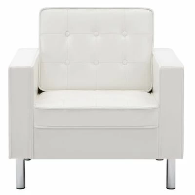 VidaXL Fauteuil Blanc Similicuir 5 VidaXL Fauteuil Blanc Similicuir – Image 3
