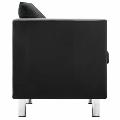 VidaXL Fauteuil Noir et gris foncé Similicuir 5 VidaXL Fauteuil Noir et gris foncé Similicuir – Image 3
